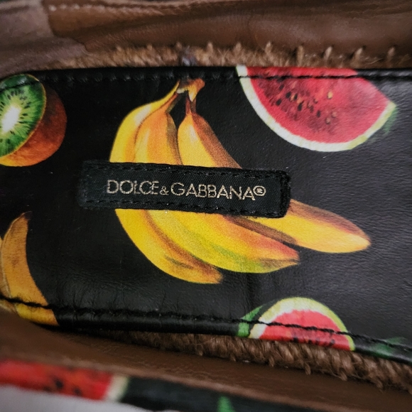 DOLCE & GABBANA | Fruit canvas espadrilles flats black sz 36 - Picture 2 of 10